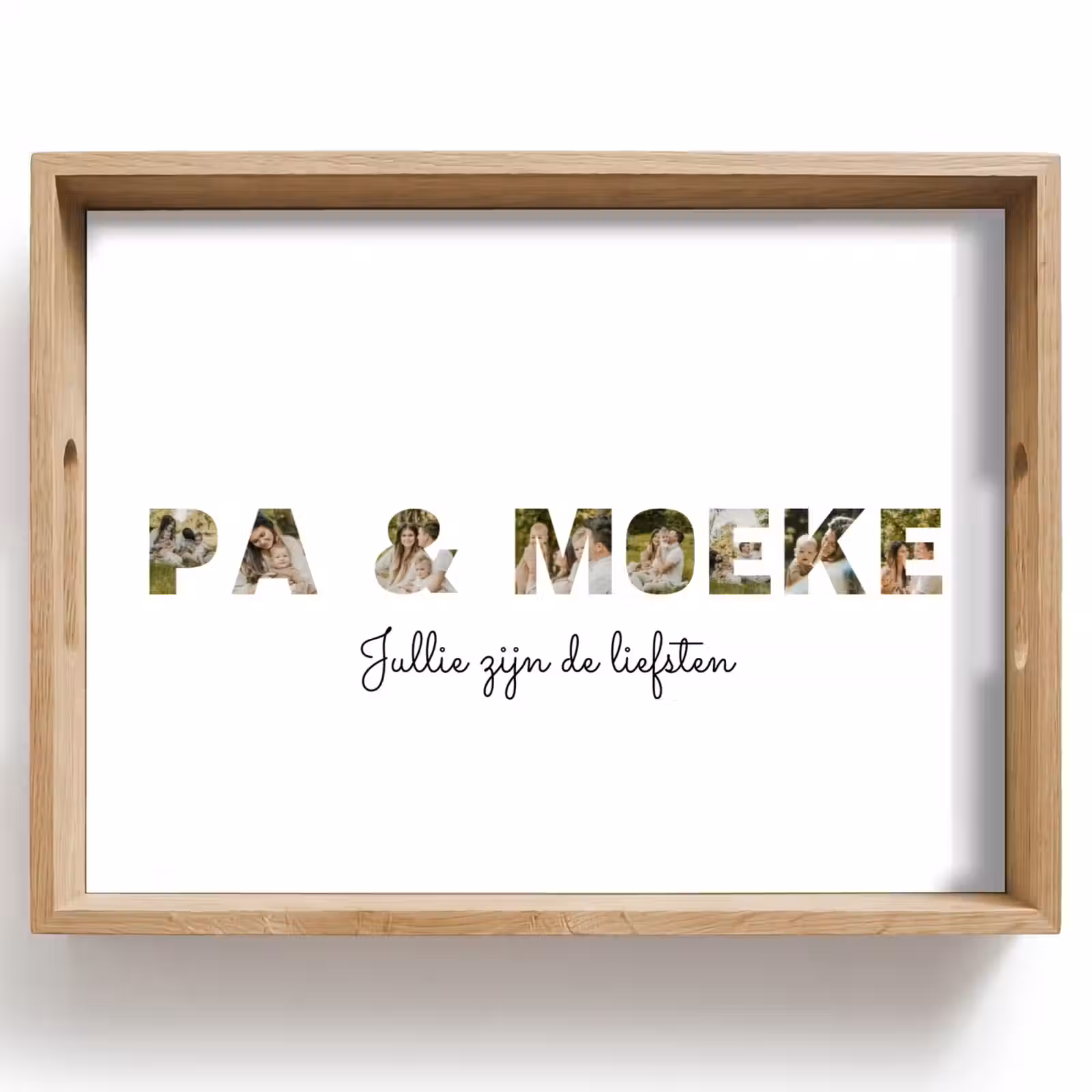Gepersonaliseerd dienblad - Pa & Moeke - Lettercollage — 1