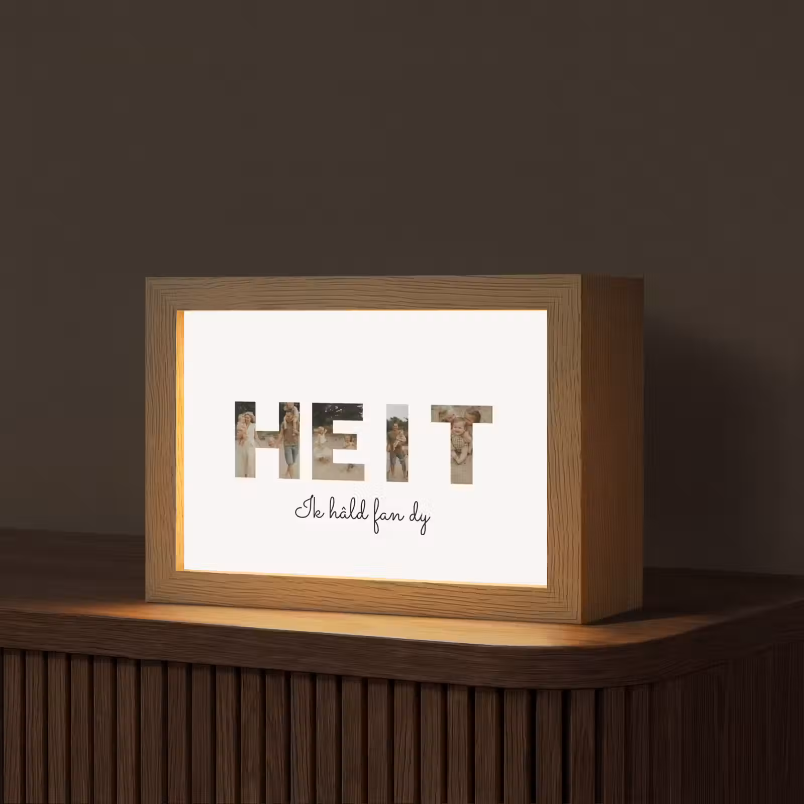 Gepersonaliseerde Lightbox - Heit - Lettercollage — 1
