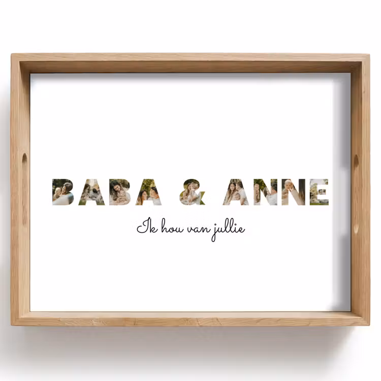 Gepersonaliseerd dienblad - Baba & Anne - Lettercollage — 1