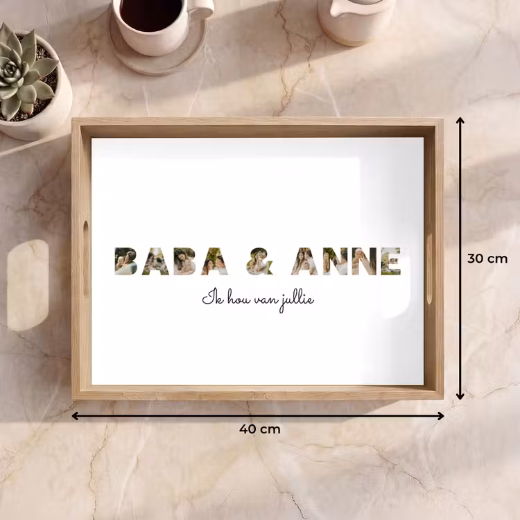 Gepersonaliseerd dienblad - Baba & Anne - Lettercollage — 9