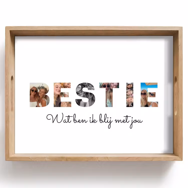 Gepersonaliseerd dienblad - Bestie - Lettercollage — 1