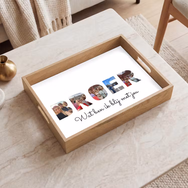 Gepersonaliseerd dienblad - Broer - Lettercollage — 2