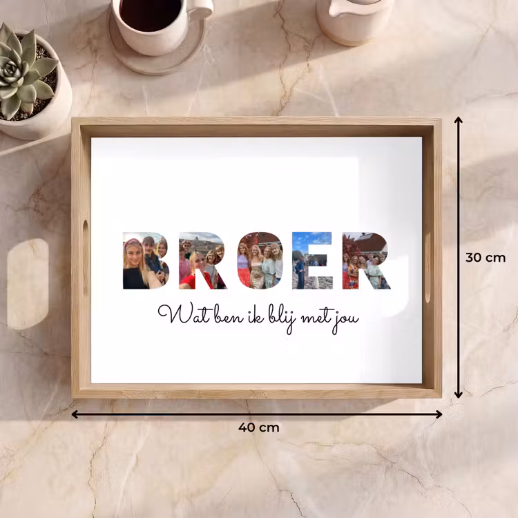 Gepersonaliseerd dienblad - Broer - Lettercollage — 9