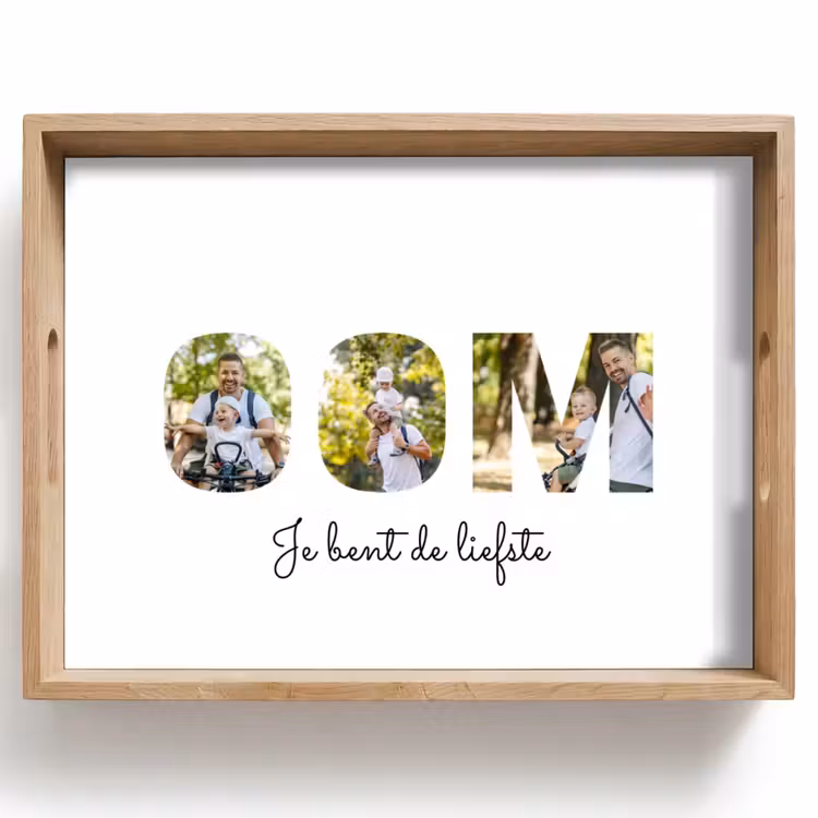 Gepersonaliseerd dienblad - Oom - Lettercollage — 1