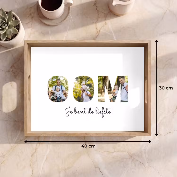 Gepersonaliseerd dienblad - Oom - Lettercollage — 9