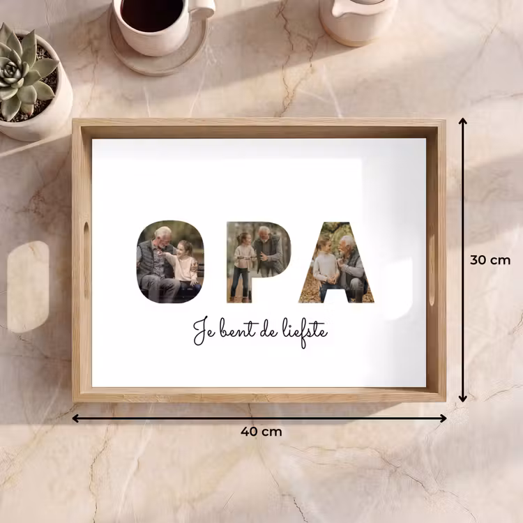 Gepersonaliseerd dienblad - Opa - Lettercollage — 9