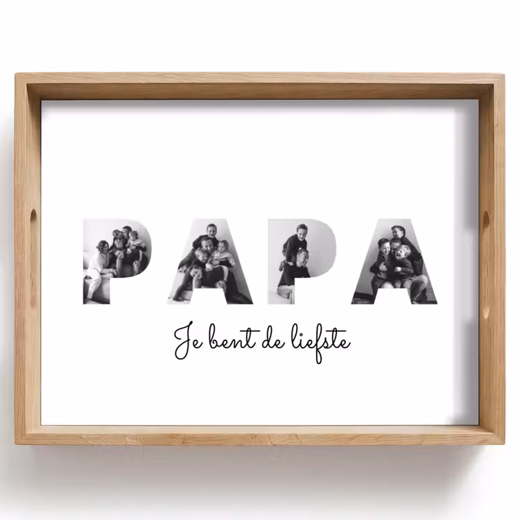 Gepersonaliseerd dienblad - Papa - Lettercollage — 1