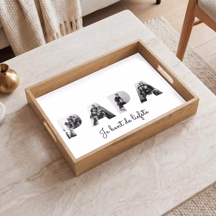 Gepersonaliseerd dienblad - Papa - Lettercollage — 2