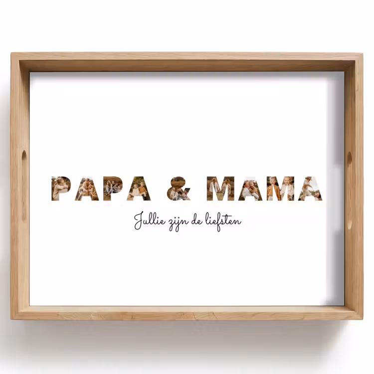 Gepersonaliseerd dienblad - Papa & Mama - Lettercollage — 1