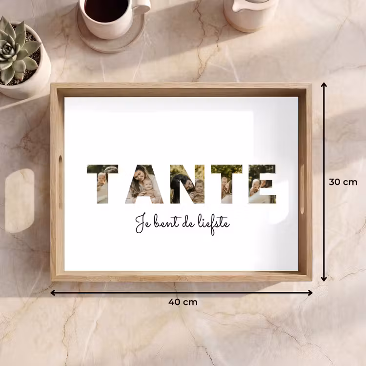 Gepersonaliseerd dienblad - Tante - Lettercollage — 9