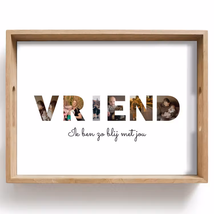 Gepersonaliseerd dienblad - Vriend - Lettercollage — 1