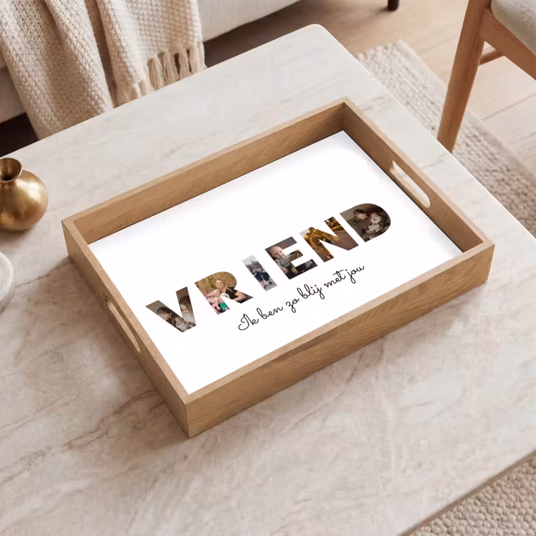 Gepersonaliseerd dienblad - Vriend - Lettercollage — 2