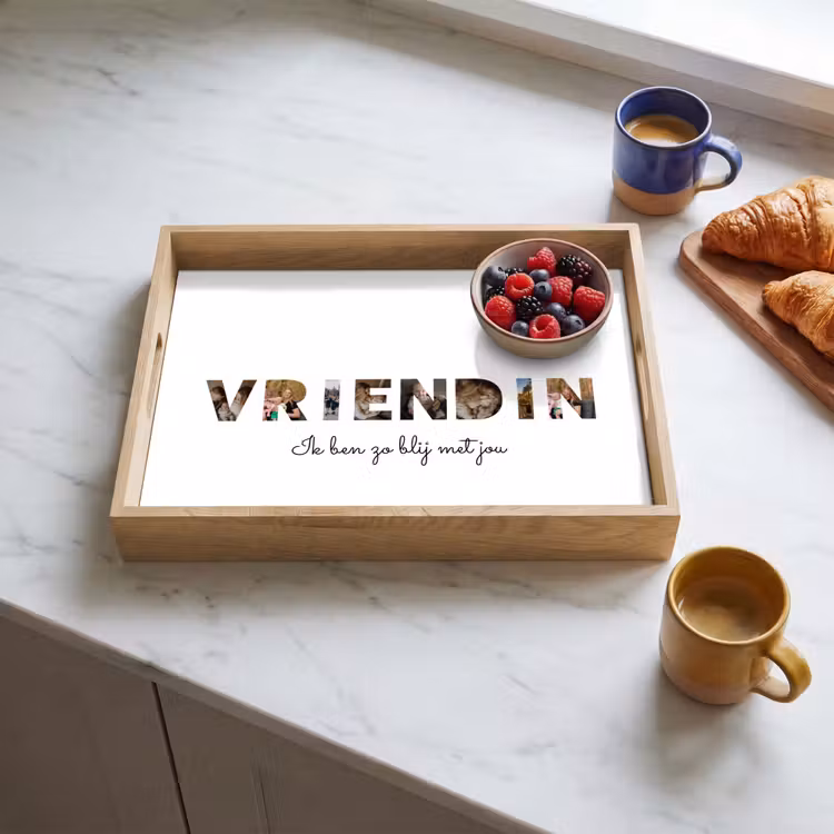 Gepersonaliseerd dienblad - Vriendin - Lettercollage — 4