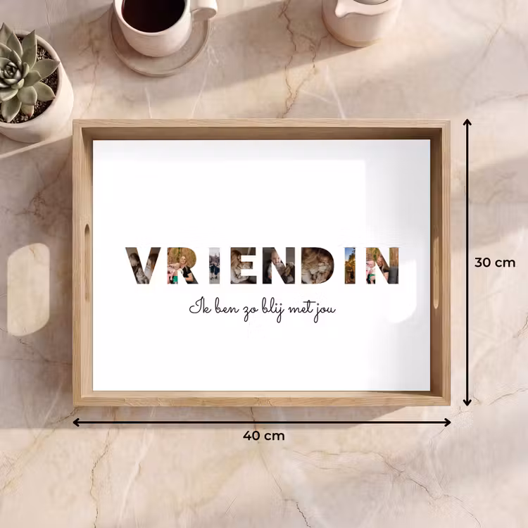 Gepersonaliseerd dienblad - Vriendin - Lettercollage — 9
