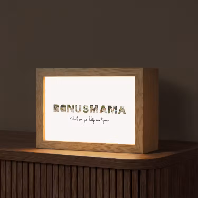 Gepersonaliseerde Lightbox - Bonusmama - Lettercollage — 1