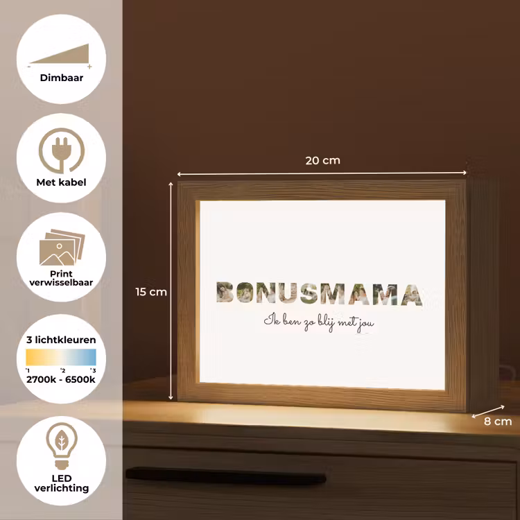 Gepersonaliseerde Lightbox - Bonusmama - Lettercollage — 7