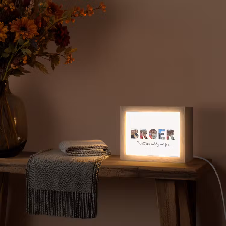 Gepersonaliseerde Lightbox - Broer - Lettercollage — 2