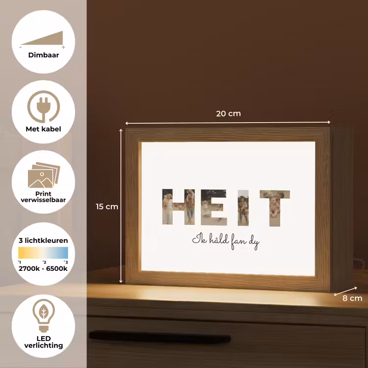 Gepersonaliseerde Lightbox - Heit - Lettercollage — 7