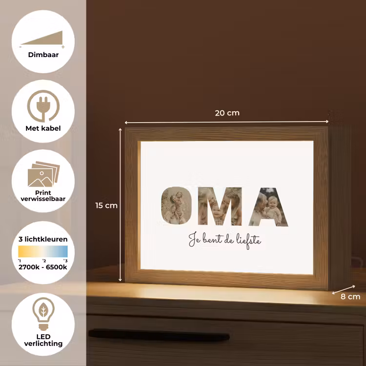 Gepersonaliseerde Lightbox - Oma - Lettercollage — 7