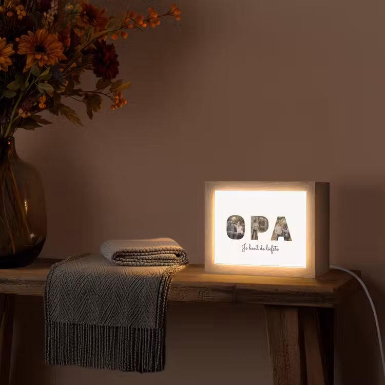 Gepersonaliseerde Lightbox - Opa - Lettercollage — 2