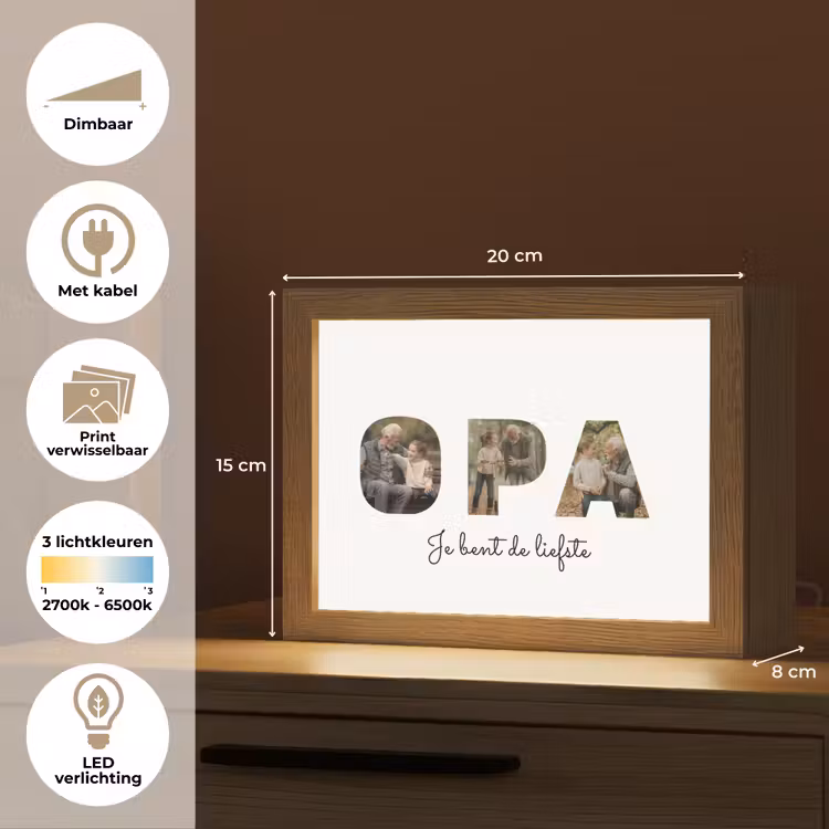 Gepersonaliseerde Lightbox - Opa - Lettercollage — 7
