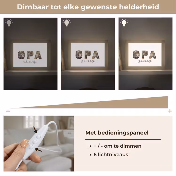 Gepersonaliseerde Lightbox - Opa - Lettercollage — 8