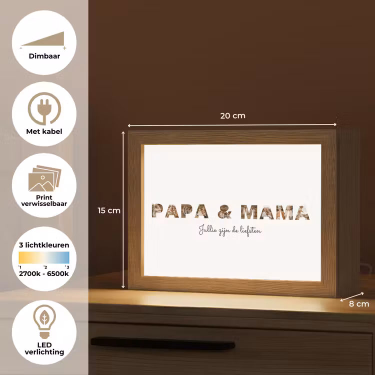 Gepersonaliseerde Lightbox - Papa & Mama - Lettercollage — 7