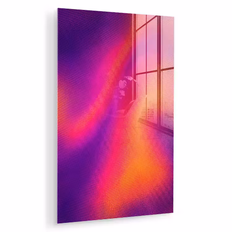Glas schilderij - Abstract - Patroon - Kleurverloop — 1
