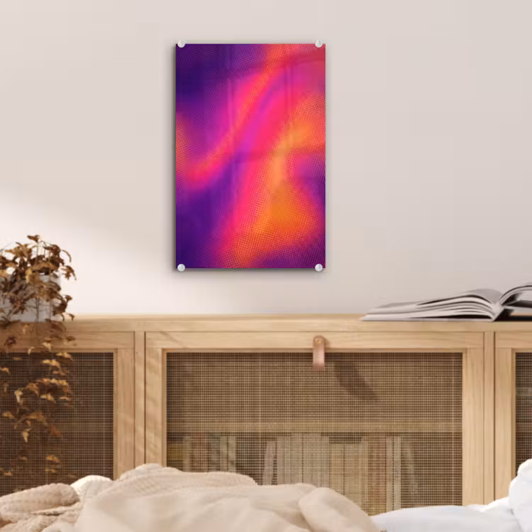 Glas schilderij - Abstract - Patroon - Kleurverloop — 5