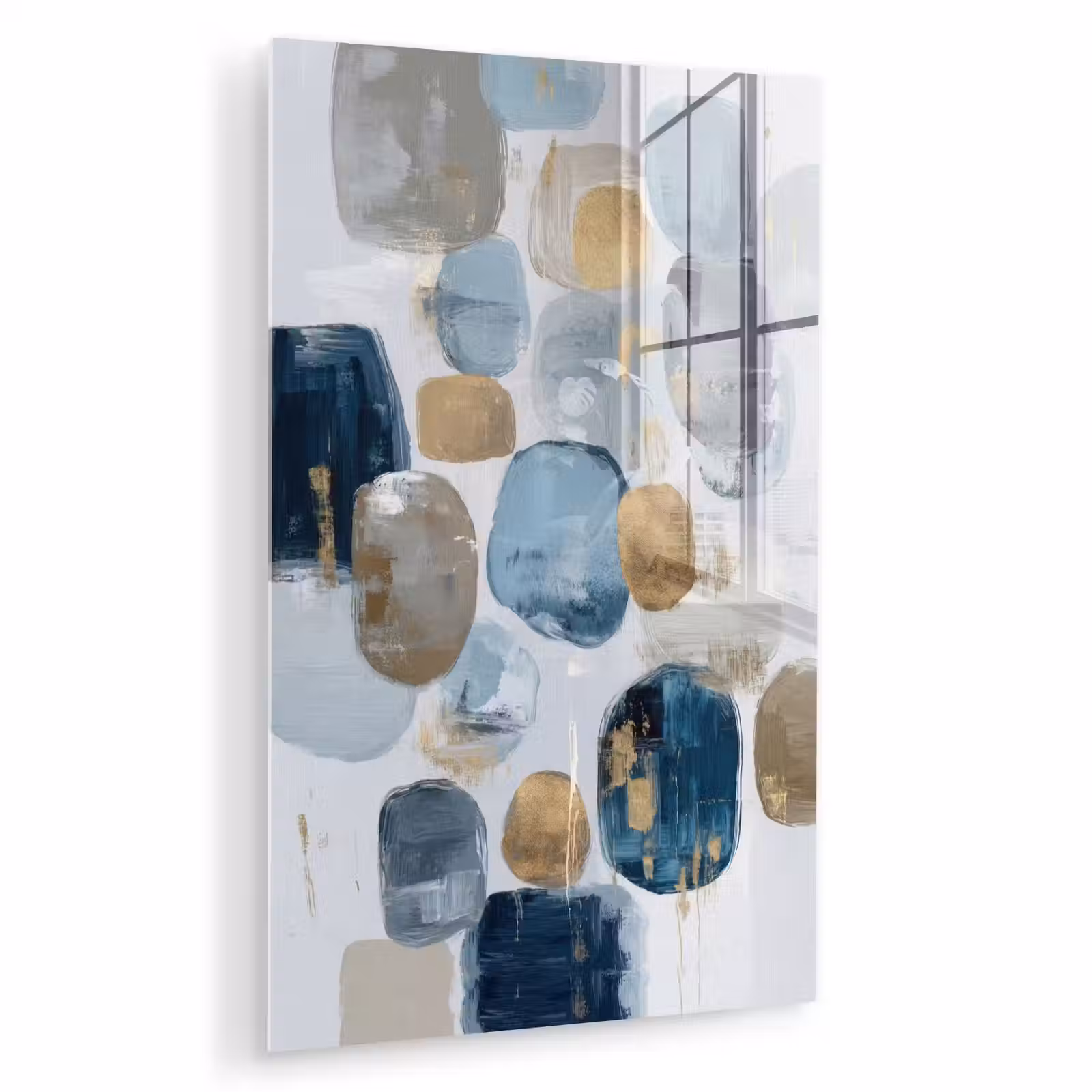 Glas schilderij - Abstract - Goud - Vormen — 1