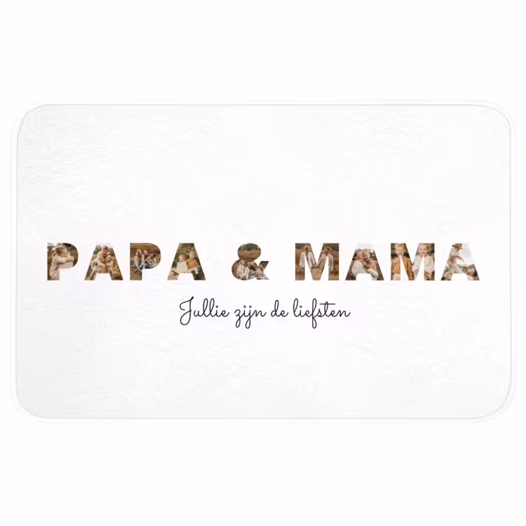Badmat - Papa & Mama - Lettercollage — 1
