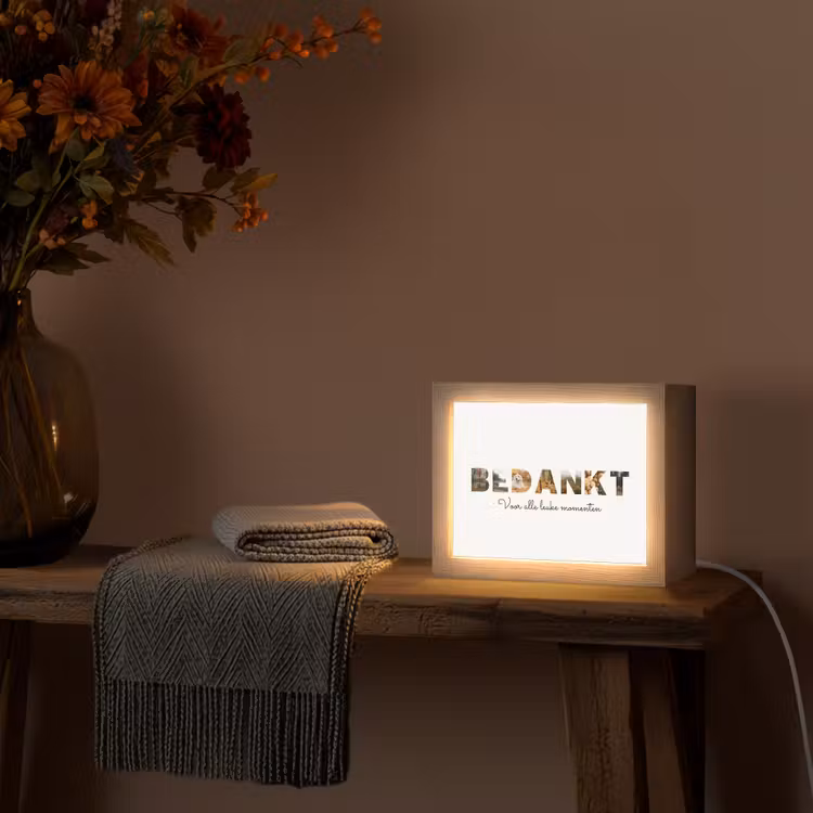 Gepersonaliseerde Lightbox - Bedankt - Lettercollage — 2