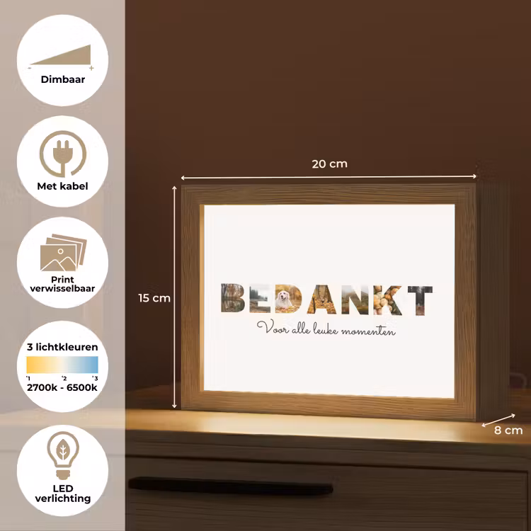 Gepersonaliseerde Lightbox - Bedankt - Lettercollage — 7