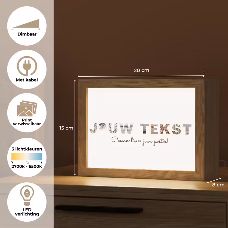 Gepersonaliseerde Lightbox - Jouw Tekst - Lettercollage — 7