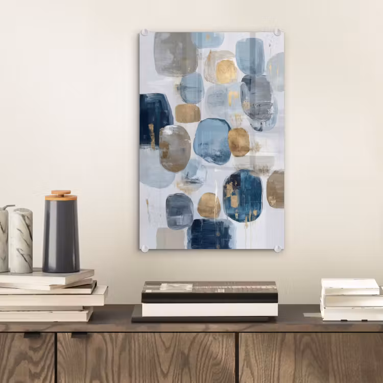 Glas schilderij - Abstract - Goud - Vormen — 2
