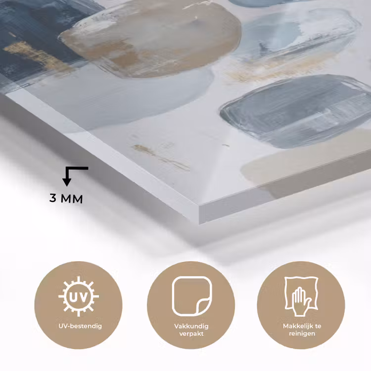 Glas schilderij - Abstract - Goud - Vormen — 3