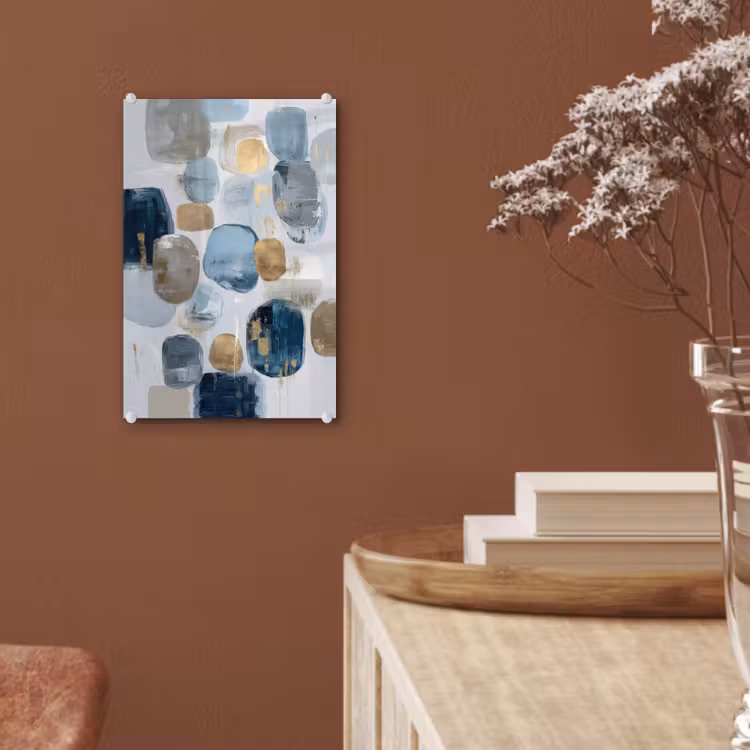 Glas schilderij - Abstract - Goud - Vormen — 6