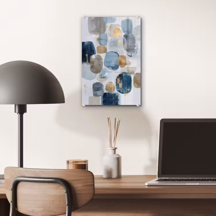 Glas schilderij - Abstract - Goud - Vormen — 7