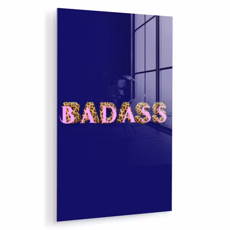 Glas schilderij - Badass - Panterpint - Schaduw - Roze — 1
