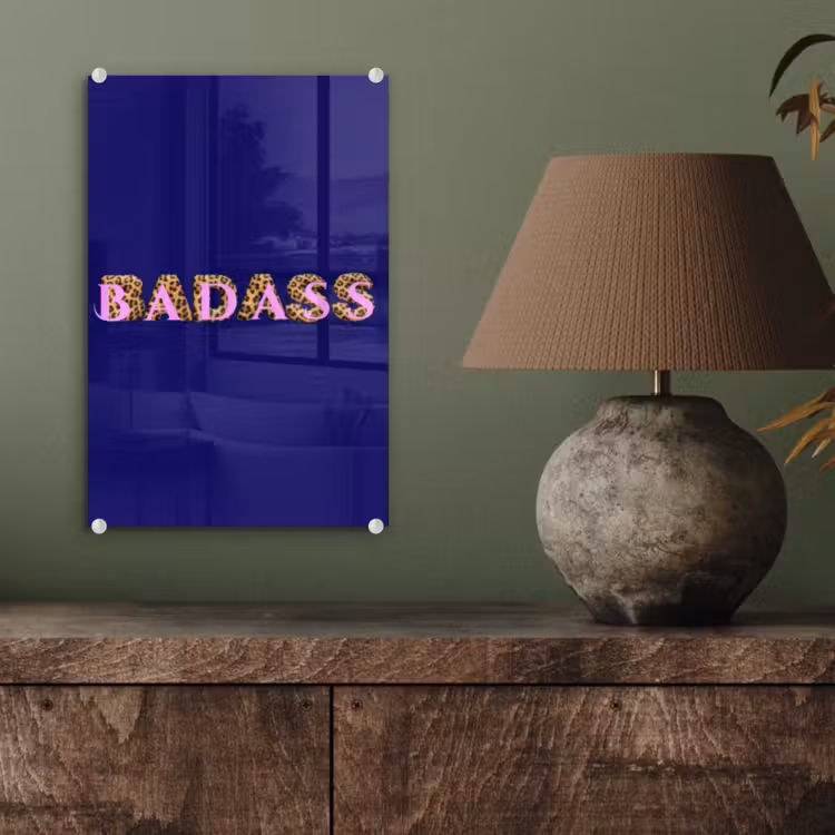 Glas schilderij - Badass - Panterpint - Schaduw - Roze — 4