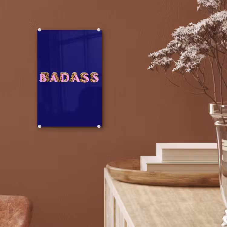Glas schilderij - Badass - Panterpint - Schaduw - Roze — 6