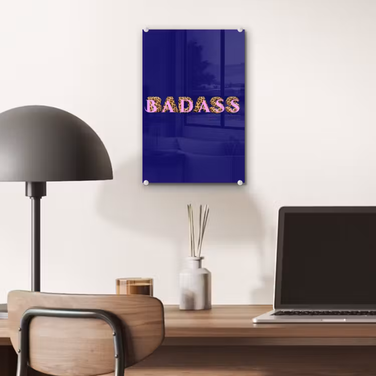 Glas schilderij - Badass - Panterpint - Schaduw - Roze — 7