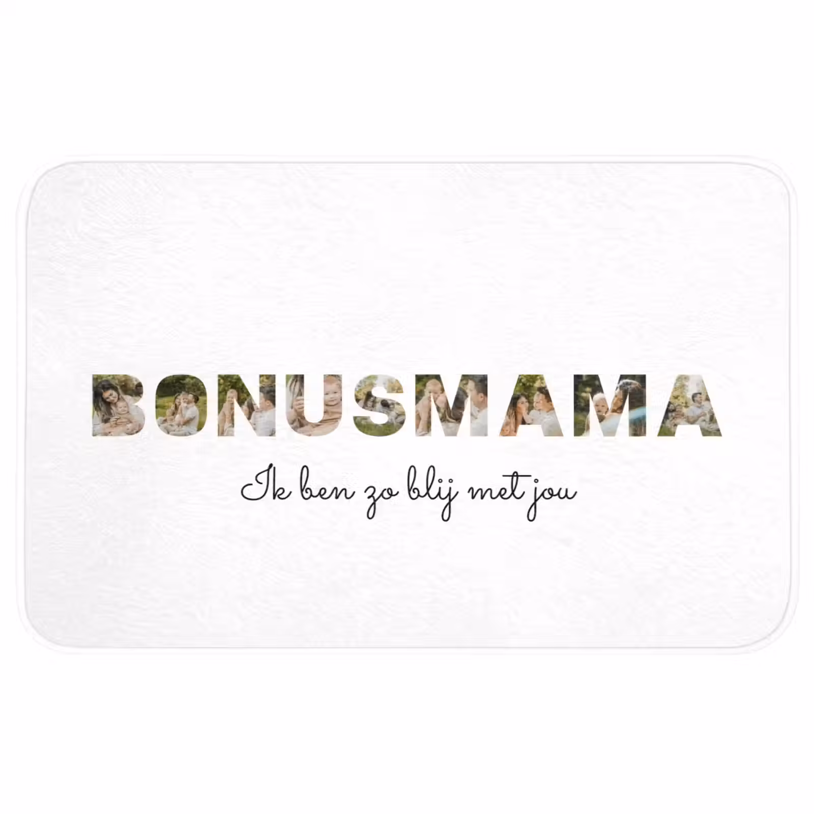 Gepersonaliseerde WC Mat - Bonusmama - Lettercollage — 1