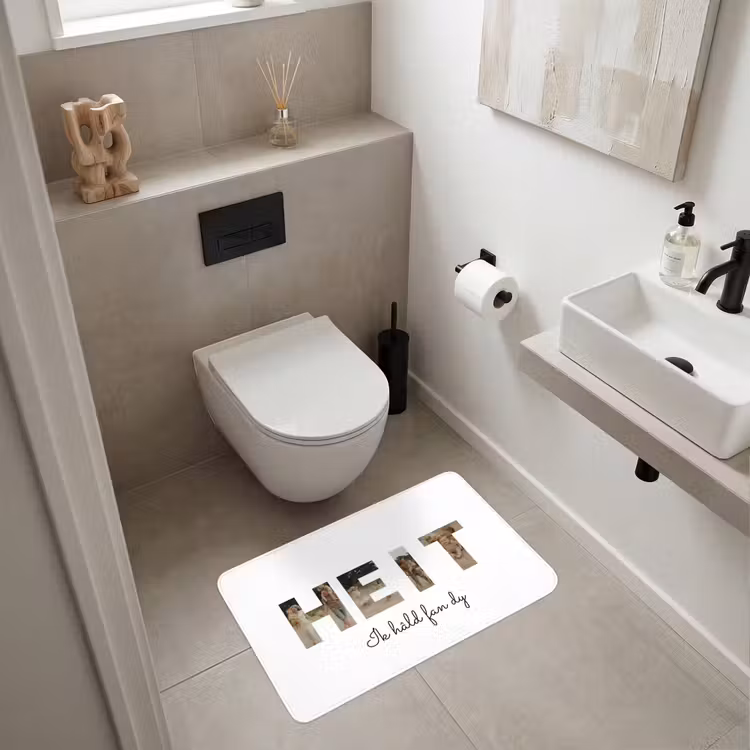 Gepersonaliseerde WC Mat - Heit - Lettercollage — 6