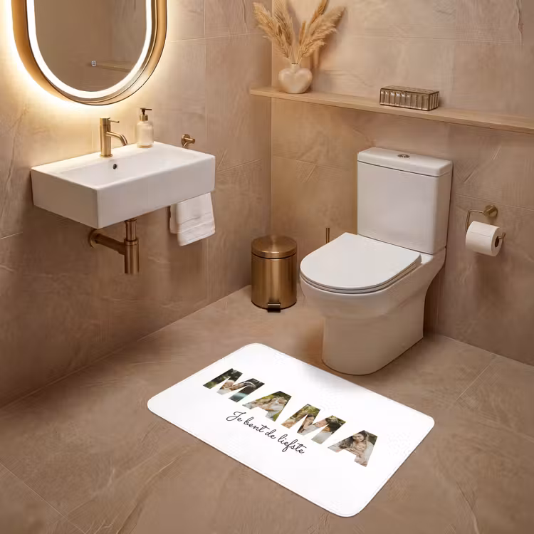 Gepersonaliseerde WC Mat - Mama - Lettercollage — 4