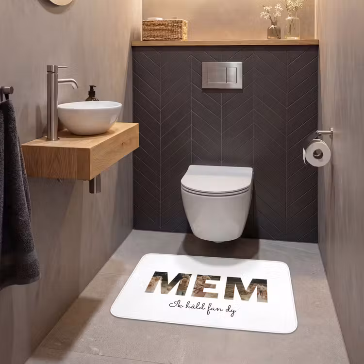 Gepersonaliseerde WC Mat - Mem - Lettercollage — 2