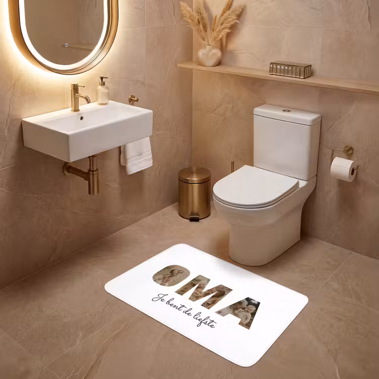 Gepersonaliseerde WC Mat - Oma - Lettercollage — 4