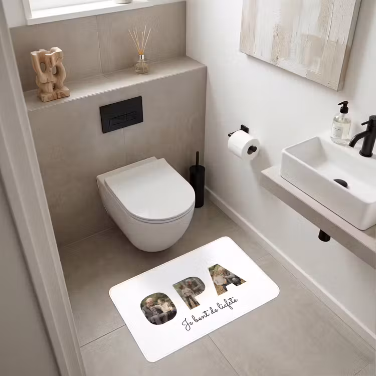 Gepersonaliseerde WC Mat - Opa - Lettercollage — 6