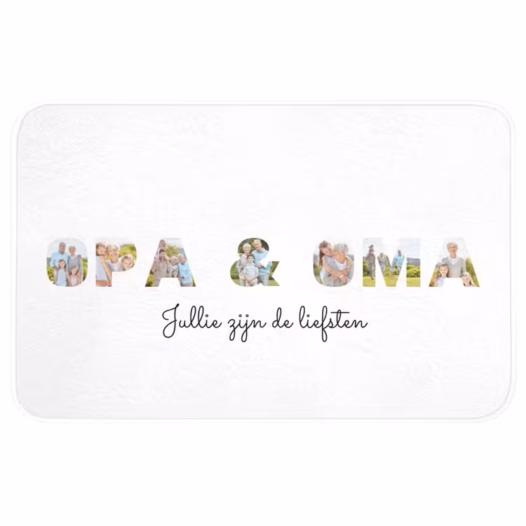 Gepersonaliseerde WC Mat - Opa & Oma - Lettercollage — 1