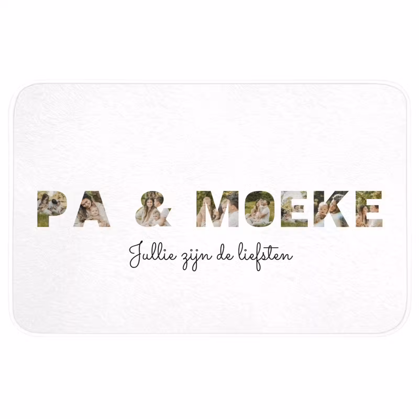 Gepersonaliseerde WC Mat - Pa & Moeke - Lettercollage — 1